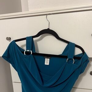 Wet Seal Strapless Teal Dress with Ring Accents